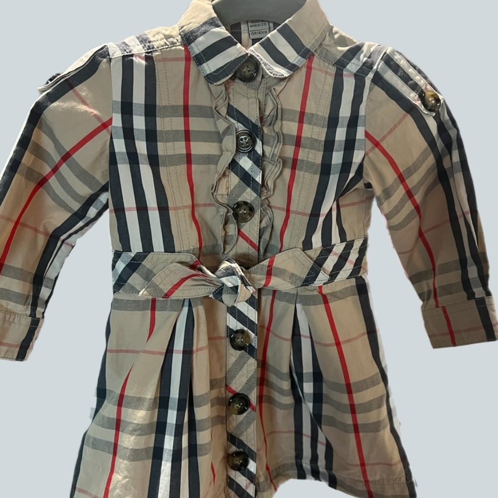 BURBERRY Baby Beige Patchwork Check Dress